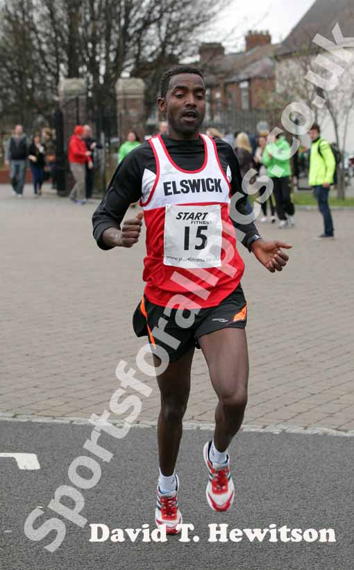 Tadele Geremew Mulugela (Elswick Harriers) wins the Wallsend Harriers Terry O'Gara Memorial 5k Road Race.